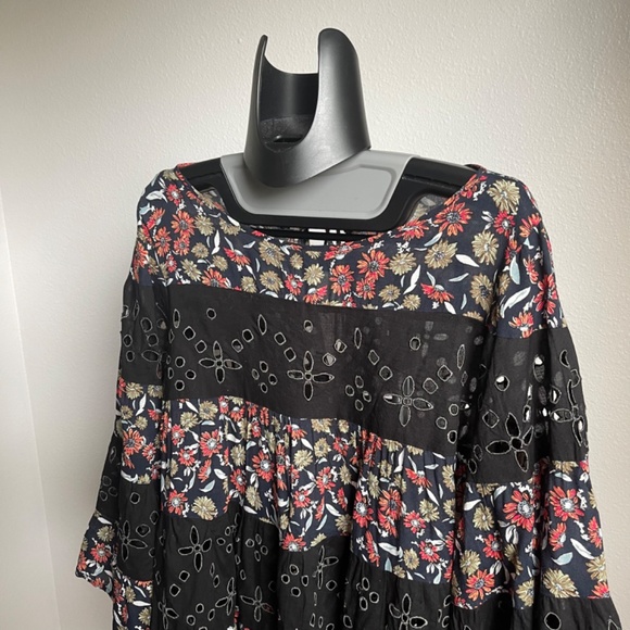 Free People Floral Bell Sleeve Dress Tunic - Picture 3 of 11